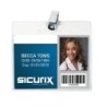SICURIX Convention Size Badge Holders with Clip, Horizontal, 4" x 3", Pack of 50