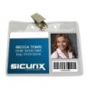 SICURIX Standard Vinyl Badge Holder with Clip, Horizontal, Pack of 50