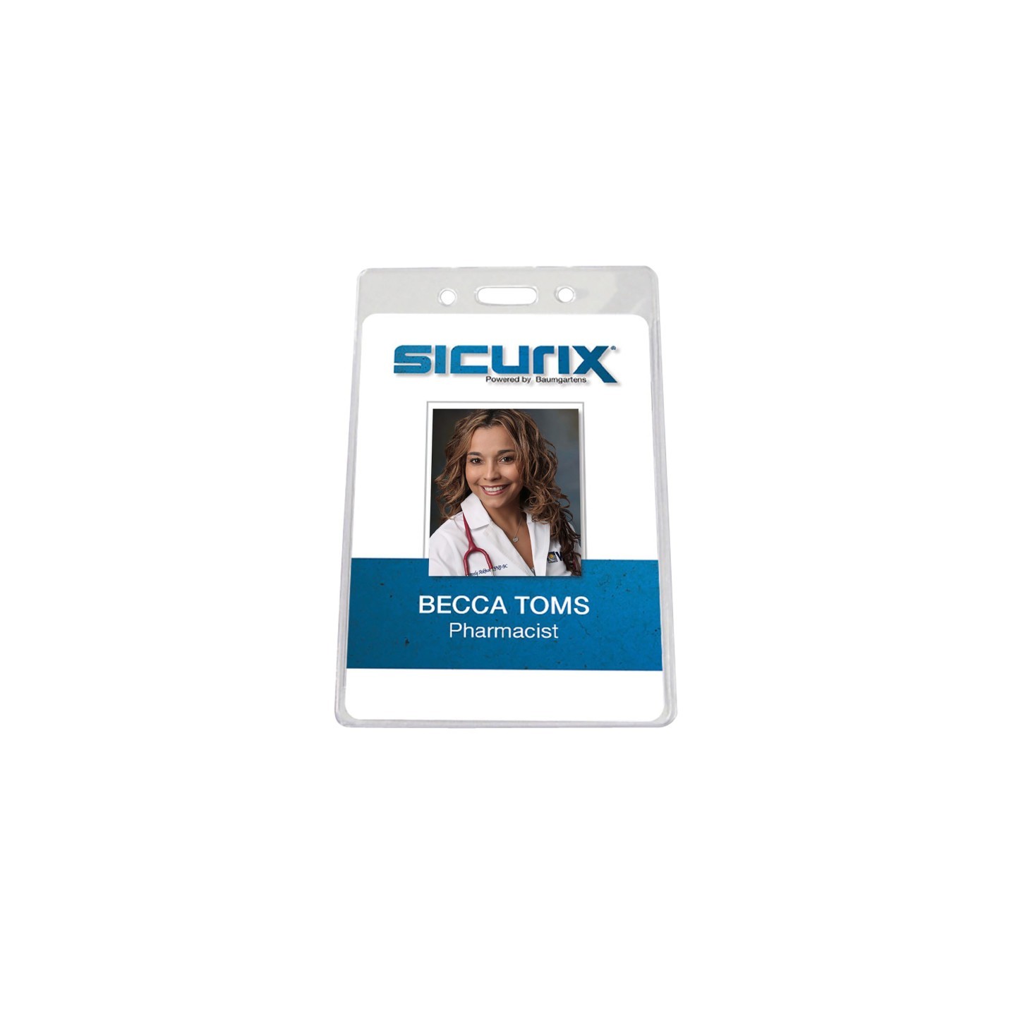 SICURIX ID Badge Holder, Government/Military, Vertical, Pack of 50