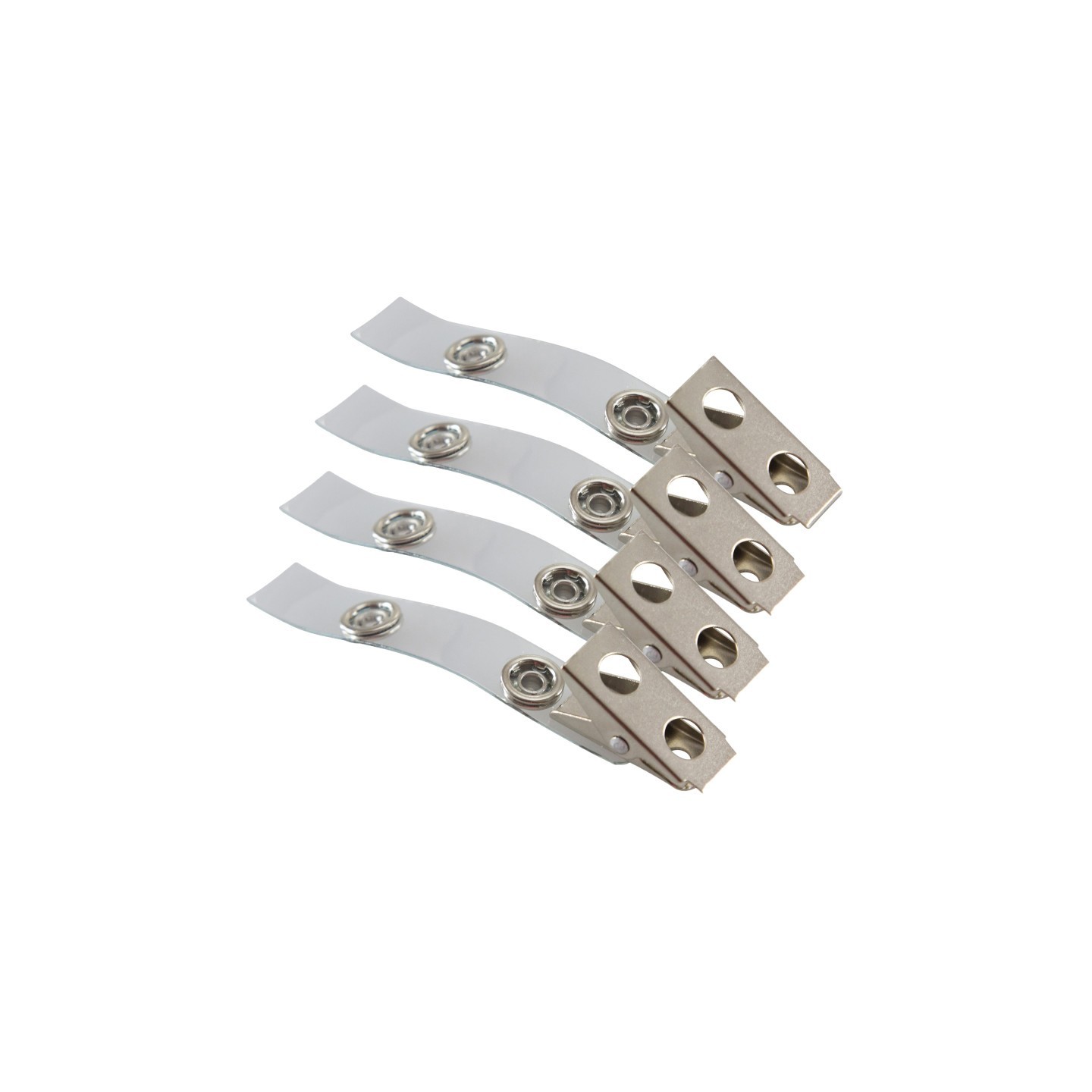 SICURIX Button ID Badge Strap Clips, 25 Per Pack, 4 Packs