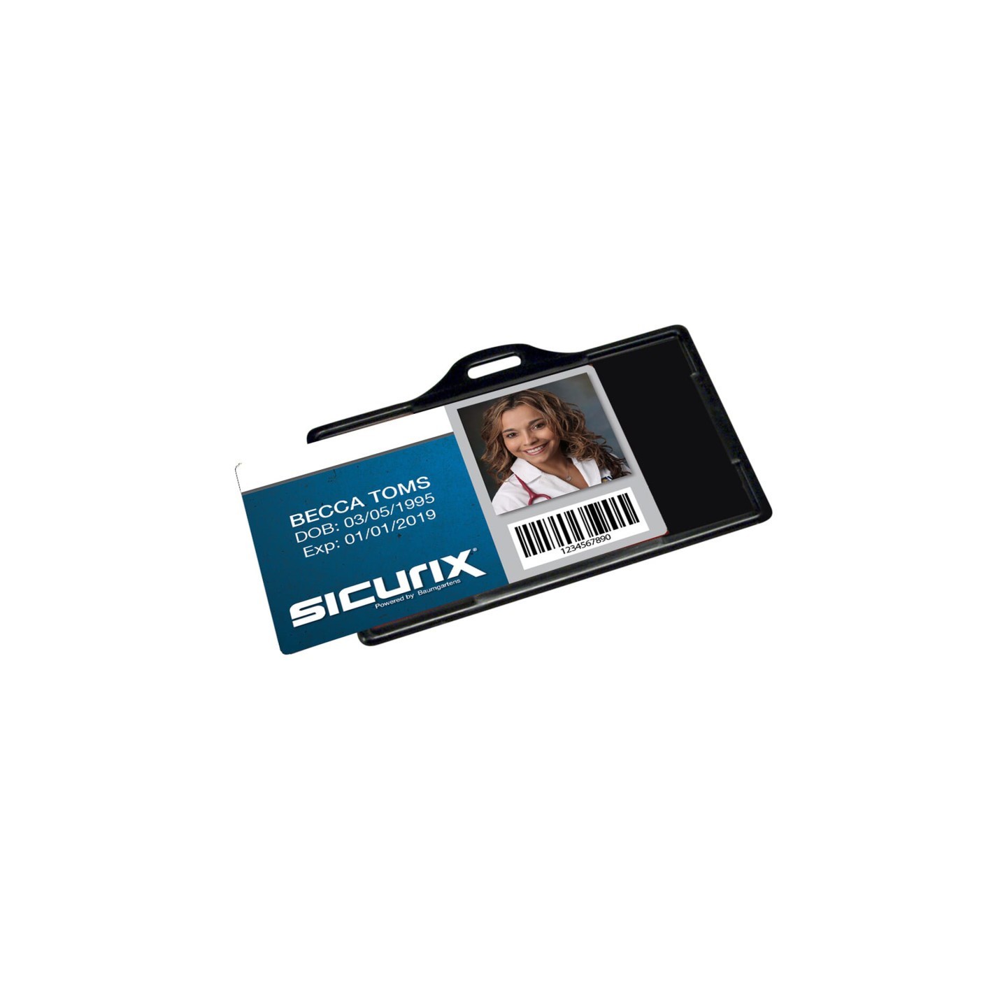 SICURIX Badge Dispensers, Horizontal, Black, Pack of 25