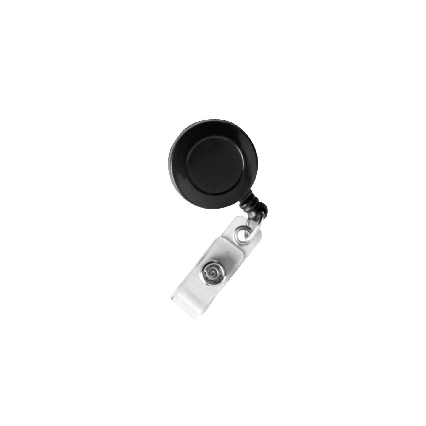 SICURIX Standard ID Badge Reels, Round Belt Clip Strap, Black, Pack of 25