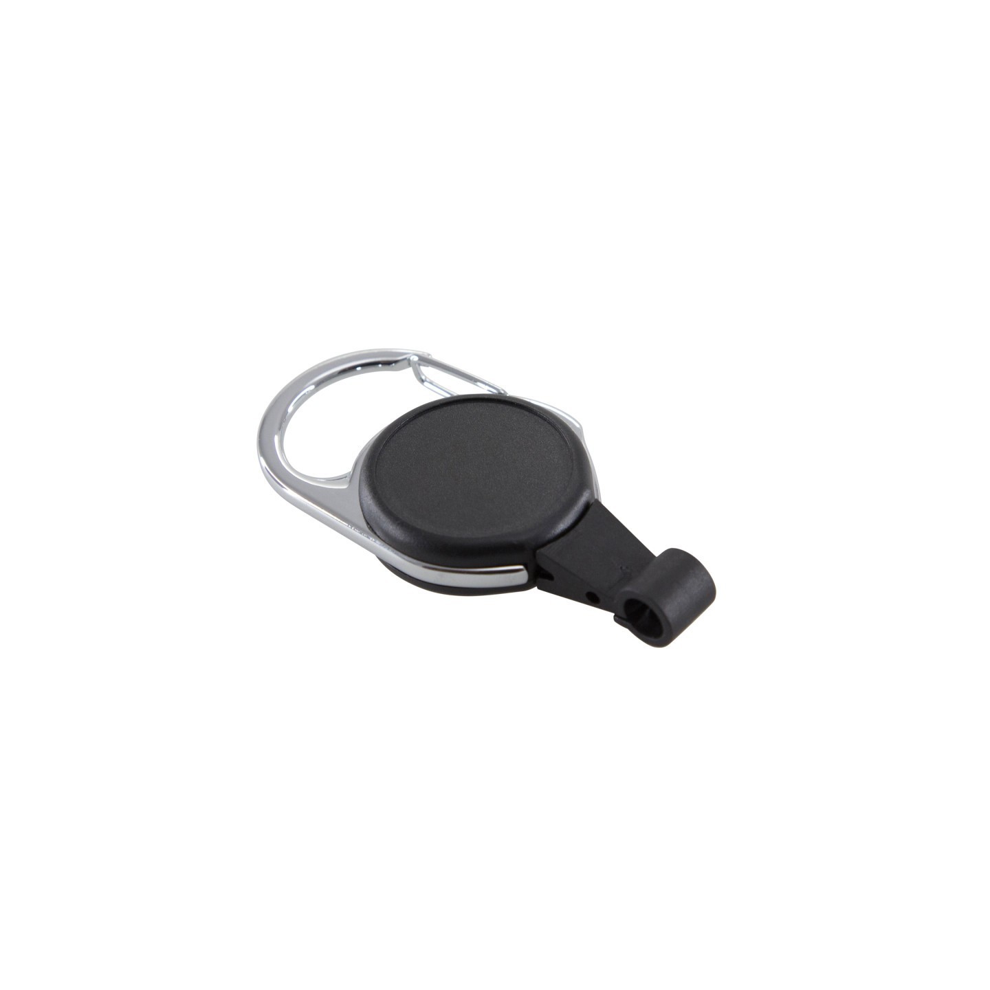 SICURIX No-Twist Carabiner ID Card Reel with Slot Hook, Black