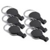 SICURIX No-Twist Carabiner ID Card Reel with Slot Hook, Black, Pack of 6