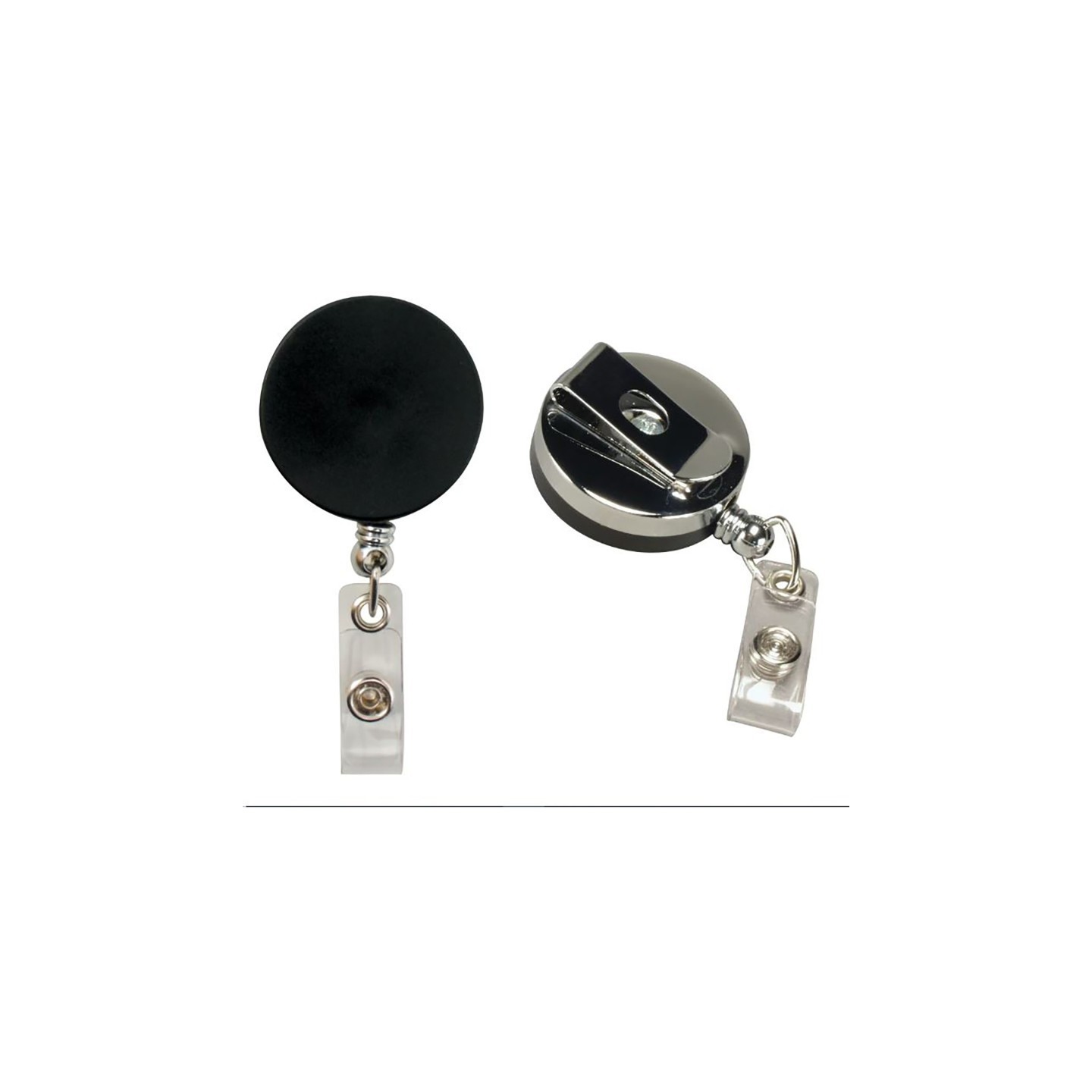 SICURIX Heavy Duty Round ID Badge Reel with Belt Clip, Black