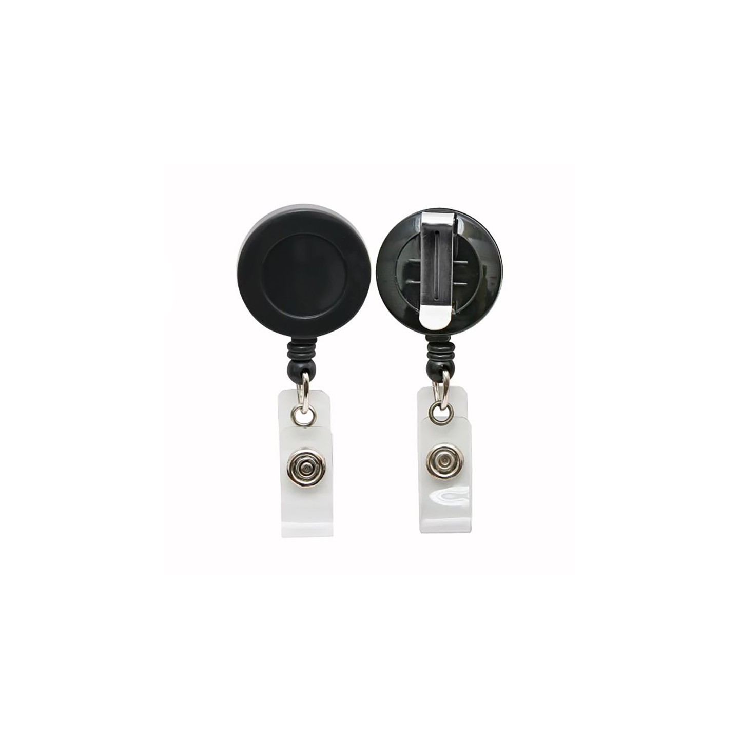 SICURIX Standard Round ID Badge Reel with Belt Clip, Black