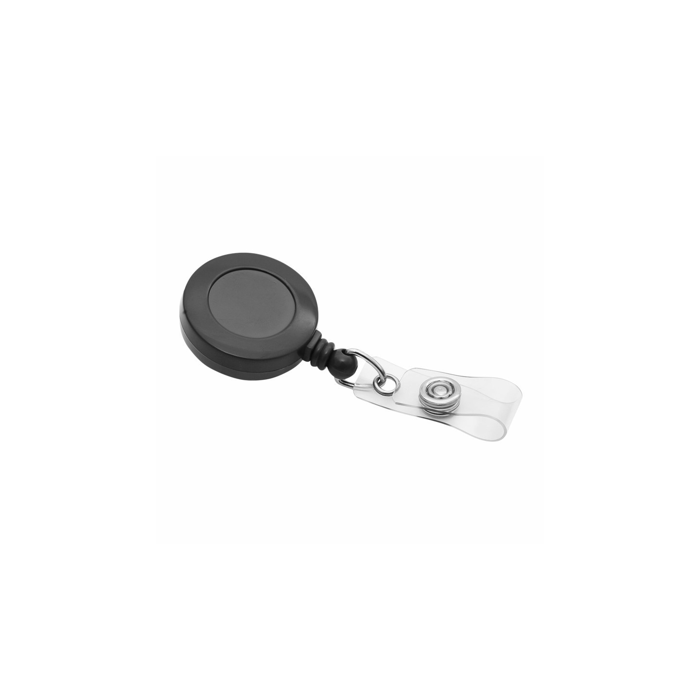 SICURIX Standard Round ID Badge Reel with Swivel Spring Clip, Black