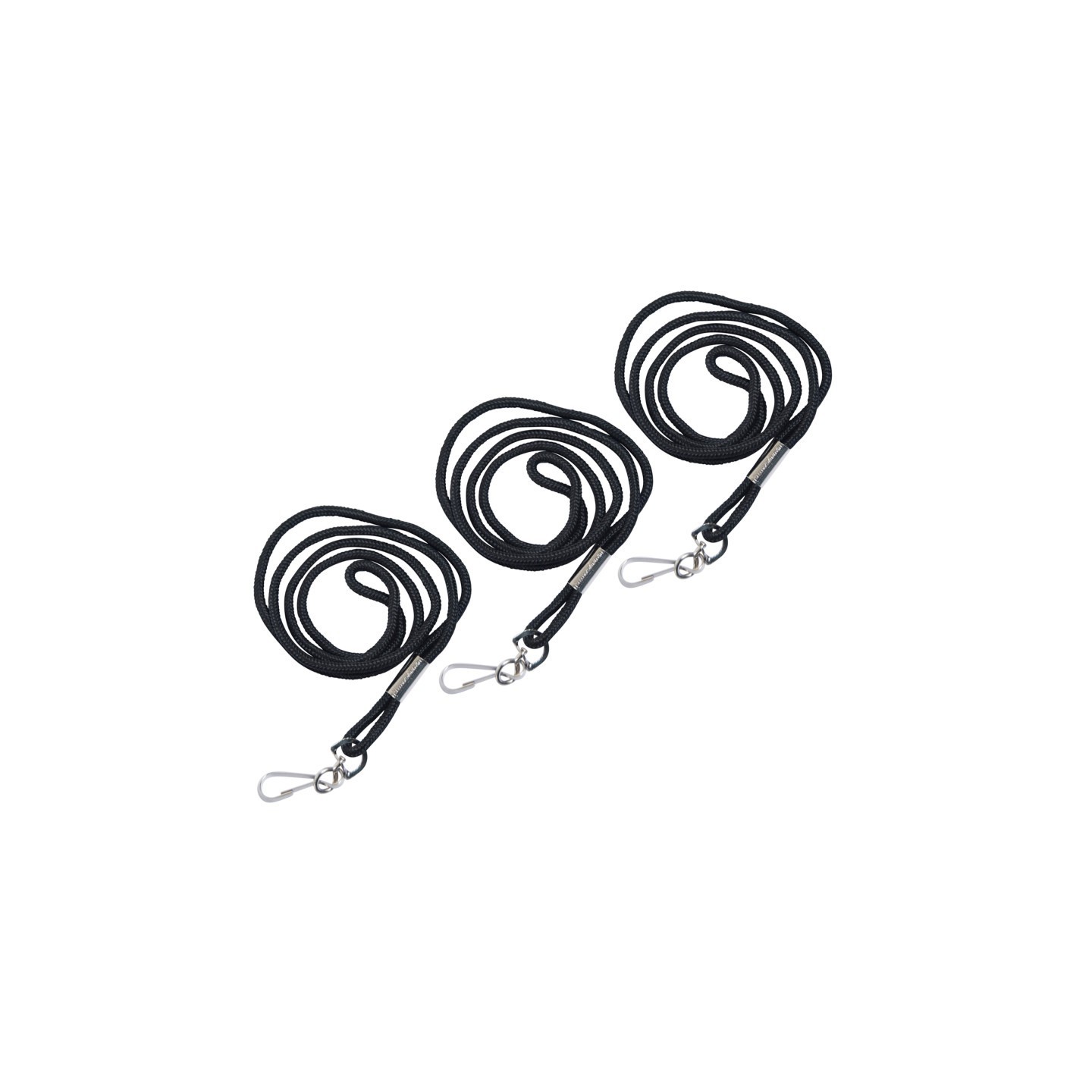 SICURIX Standard Lanyard, Rope Style, J Hook, Black, 12 Per Pack, 3 Packs