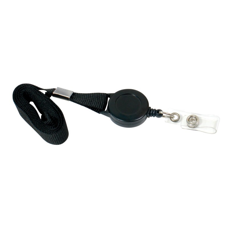 SICURIX Lanyard, Rope Style, 2 J Hooks, Black, Pack of 12