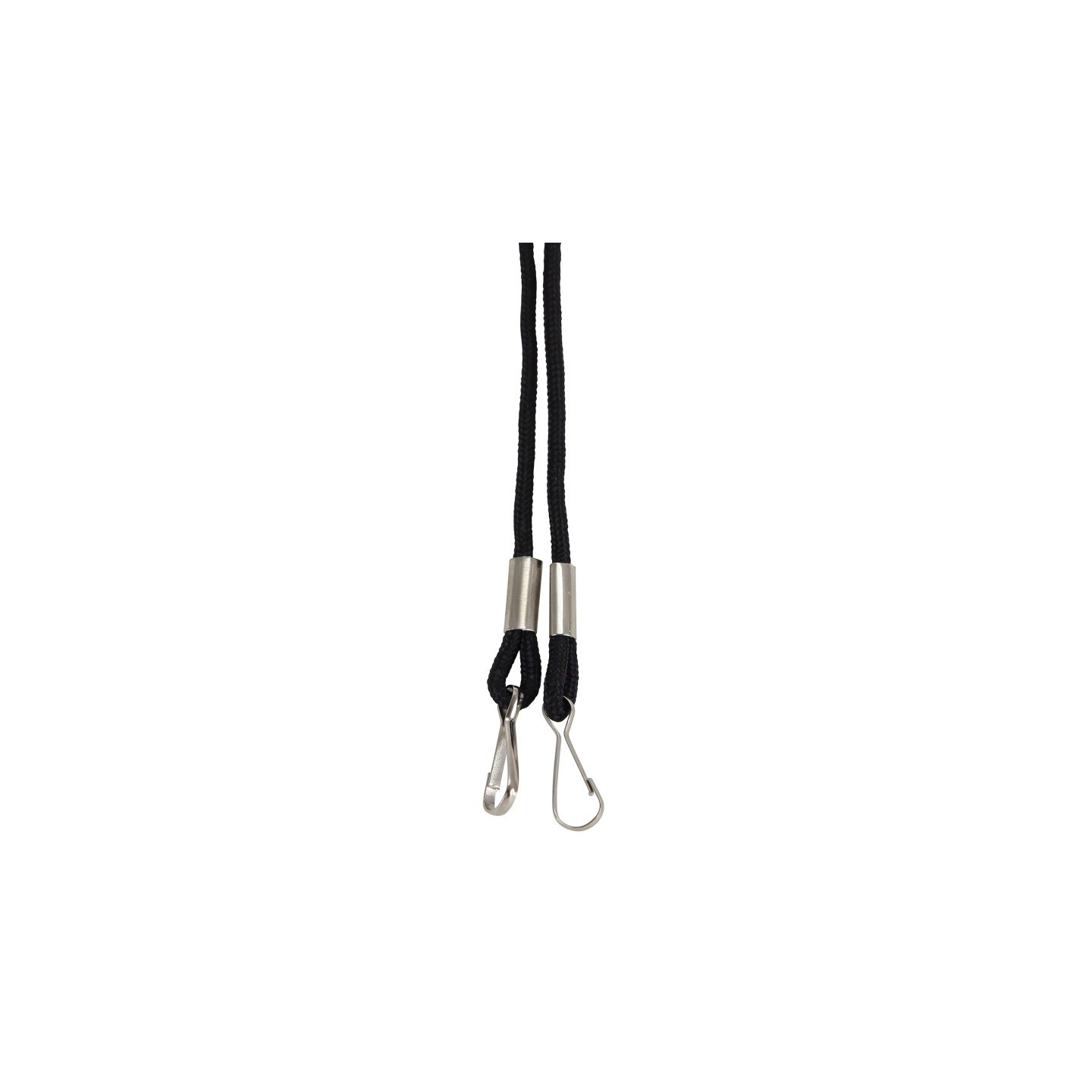SICURIX Lanyard, Rope Style, 2 J Hooks, Black, Pack of 24