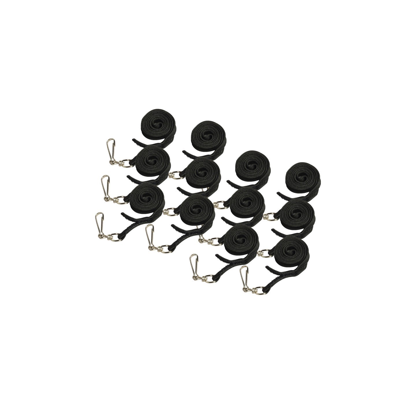 SICURIX Hook & Loop Breakaway Safety Lanyard, Flat Style, Black, Pack of 12