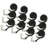 SICURIX Hook & Loop Breakaway Safety Lanyard, Flat Style, Black, Pack of 12
