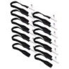 SICURIX Recycled PET Lanyard, Flat Style, J Hook, Black, Pack of 12