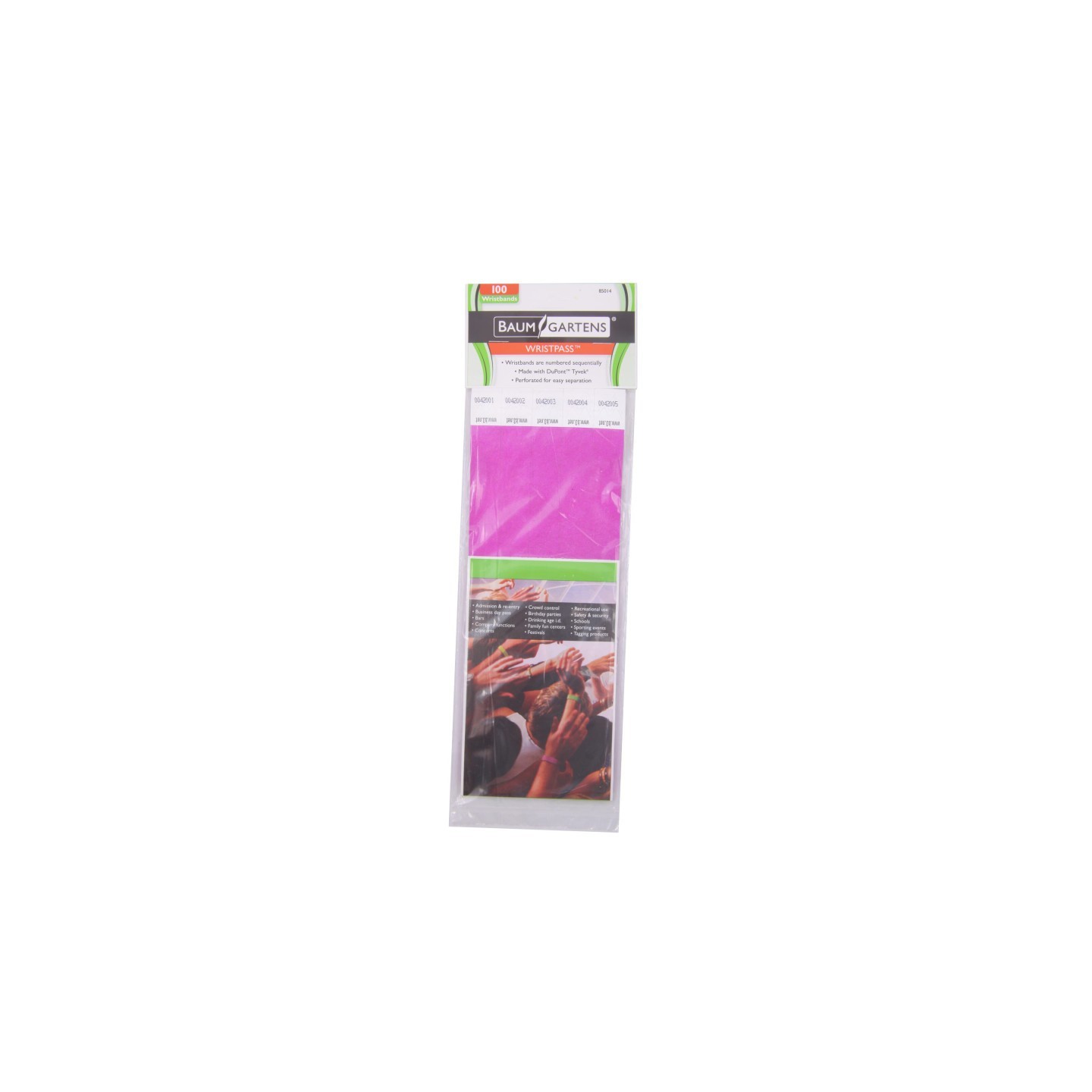 SICURIX Sequentially Numbered Security Wristbands, 3/4", Purple, Pack of 100