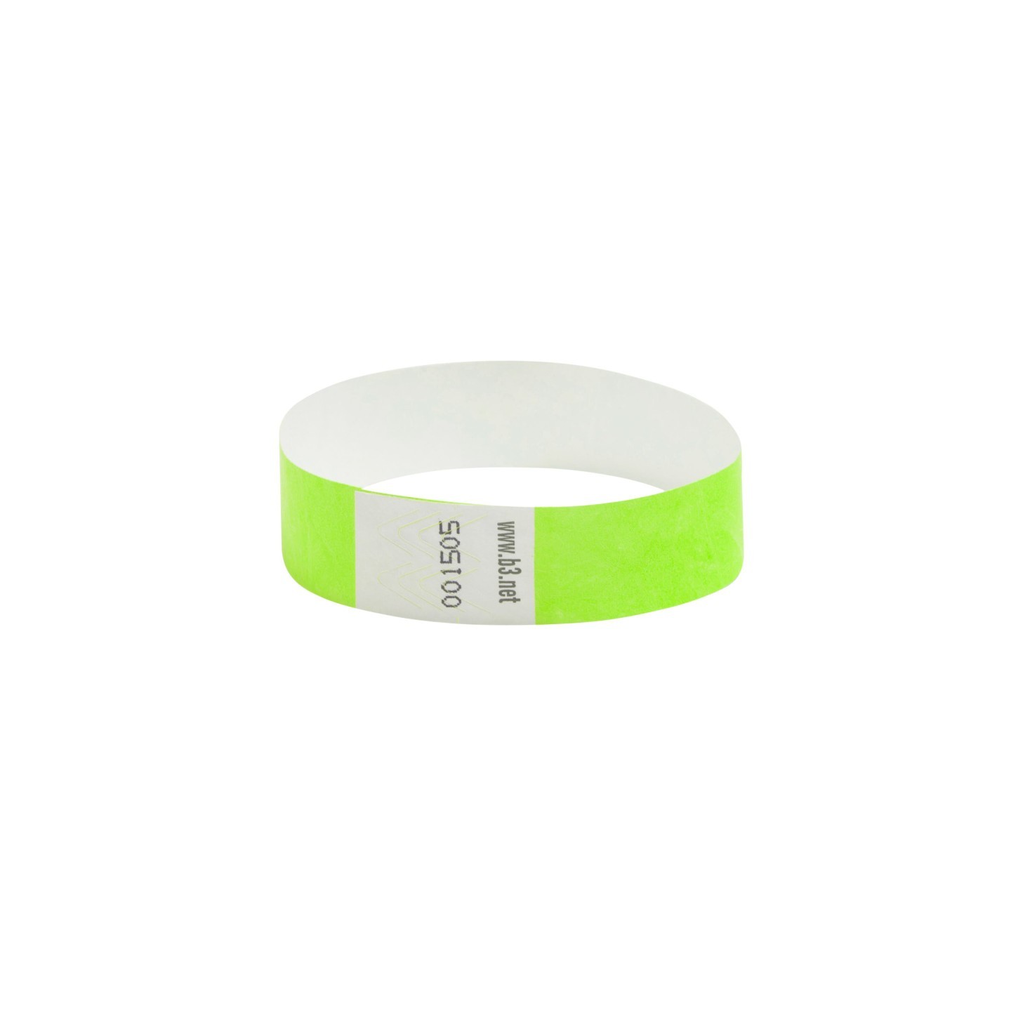 SICURIX Sequentially Numbered Security Wristbands, 3/4", Green, Pack of 100
