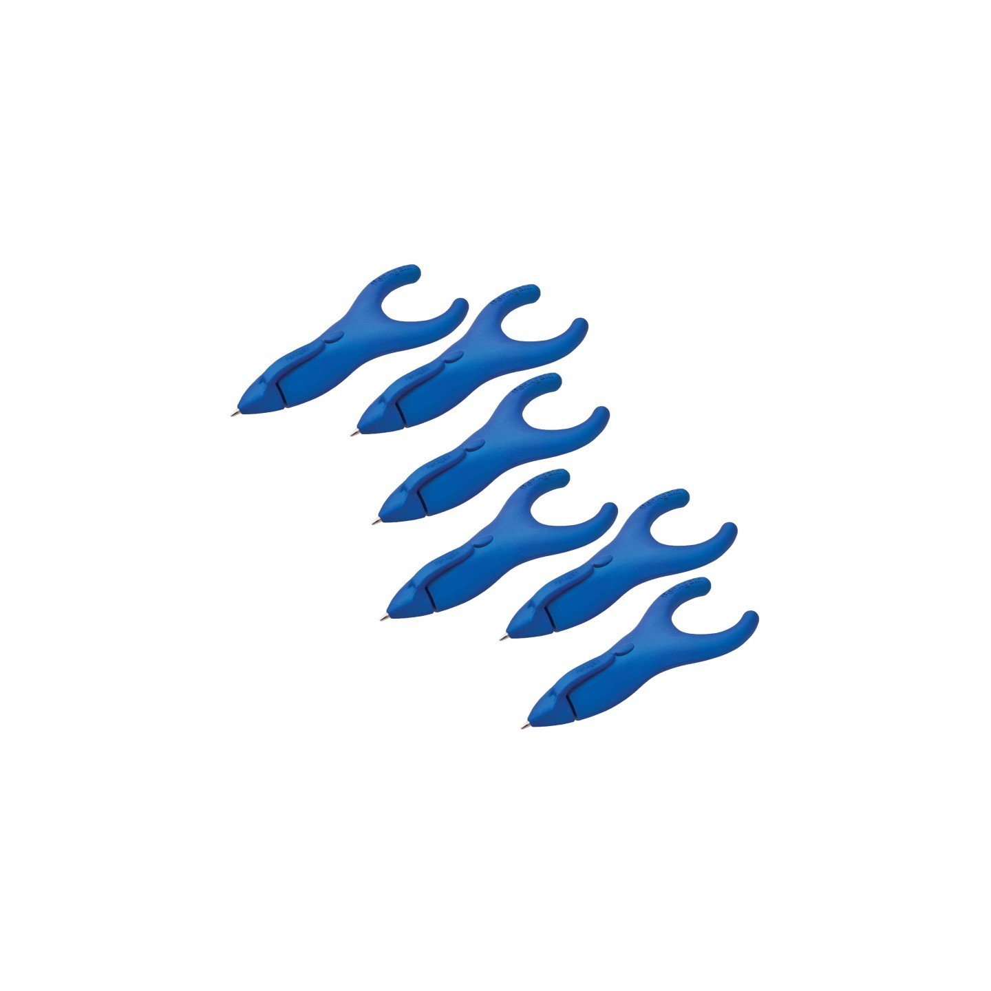 PenAgain Ergo-Sof Retractable Ballpoint Pen, Blue, Black Ink, Pack of 6