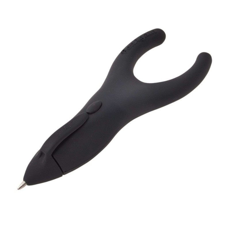 PenAgain Ergo-Sof Retractable Ballpoint Pen, Black, Black Ink