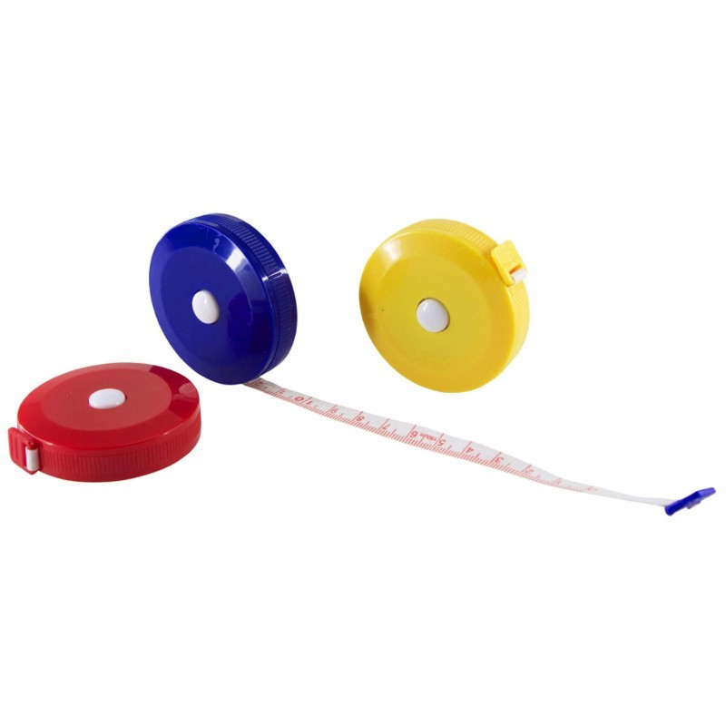 Baumgartens Cloth Tape Measure, 60", Assorted Colors, Pack of 3
