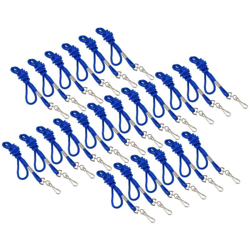 SICURIX Standard Lanyard Hook Rope Style, Blue, Pack of 24