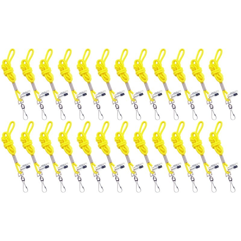 SICURIX Standard Lanyard Hook Rope Style, Yellow, Pack of 24