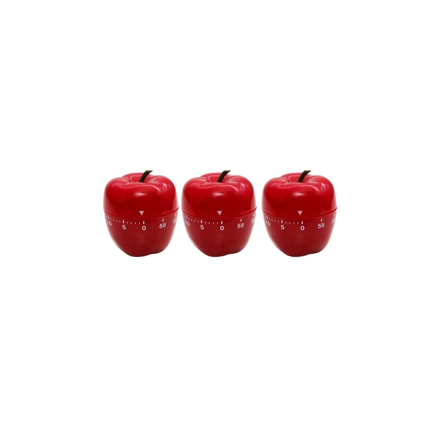Baumgartens Apple-Shaped Timer, Red, Pack of 3