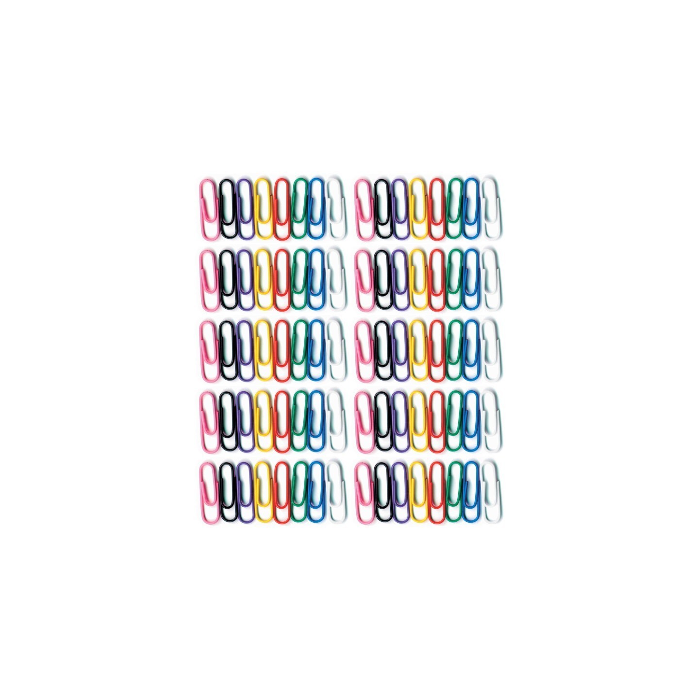 Baumgartens Vinyl-Coated Paper Clips, No. 1 Standard Size, 100 Per Pack, 10 Packs