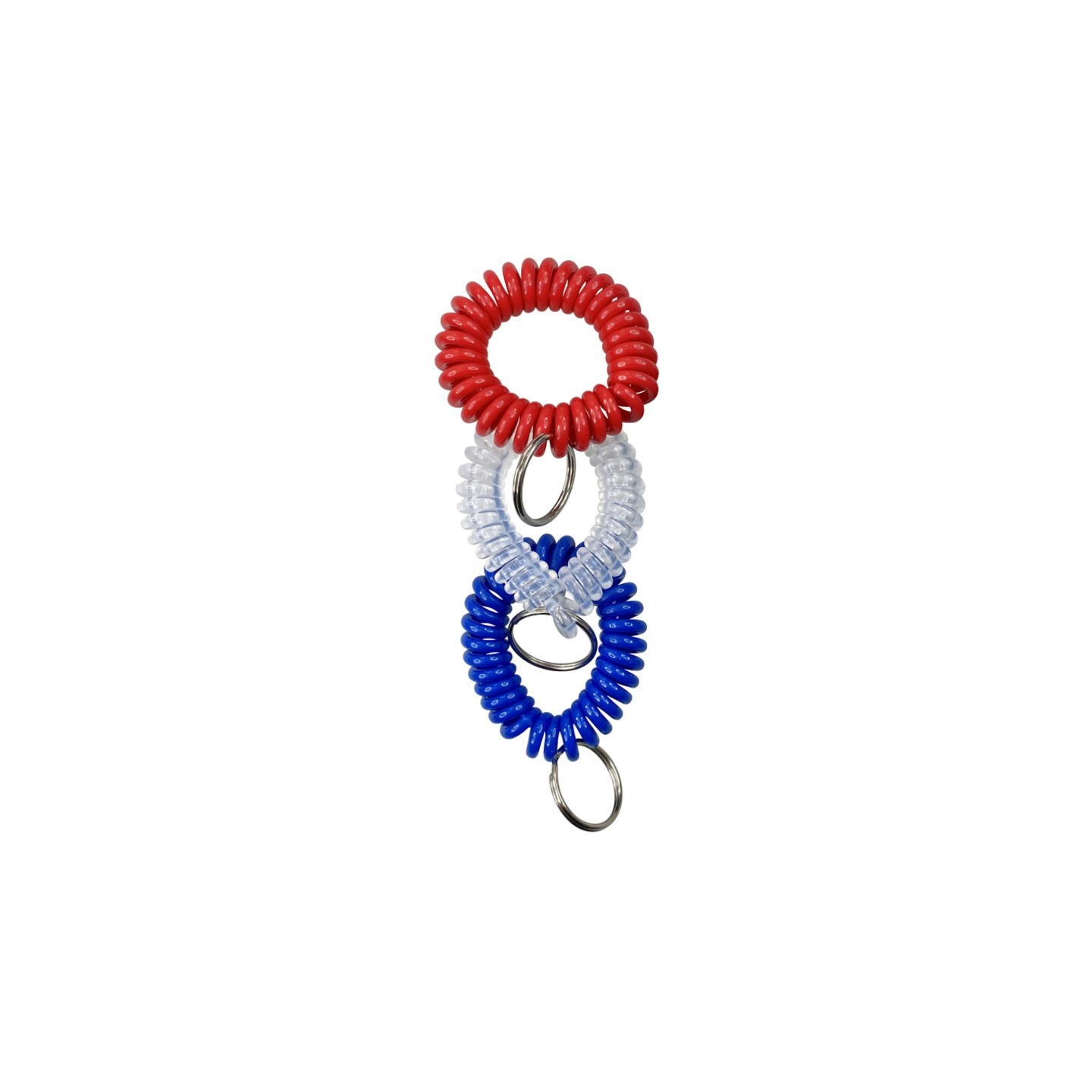 Baumgartens Wrist Coil Key Chain, Assorted Colors, Pack of 3