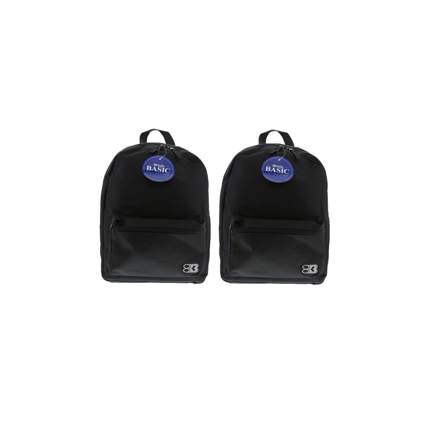 BAZIC Products® Basic Backpack, 16", Black, Pack of 2