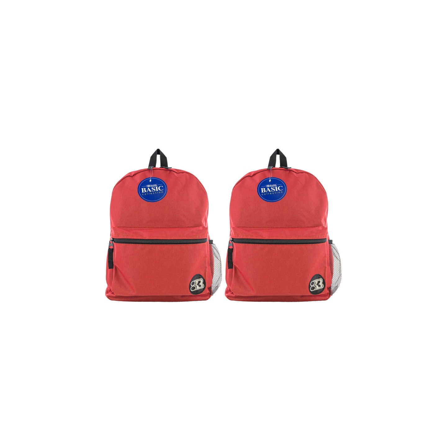 BAZIC Products® Basic Backpack, 16", Red, Pack of 2