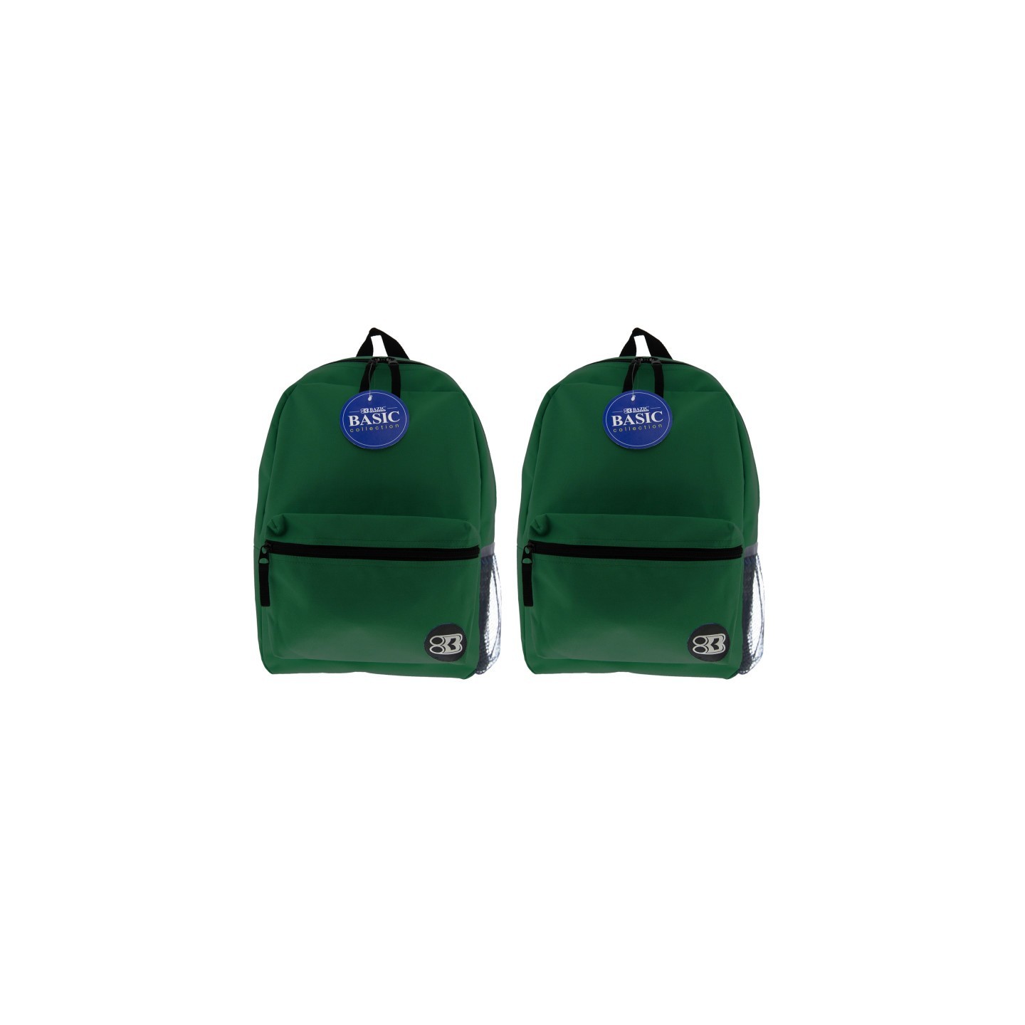 BAZIC Products® Basic Backpack, 16", Green, Pack of 2