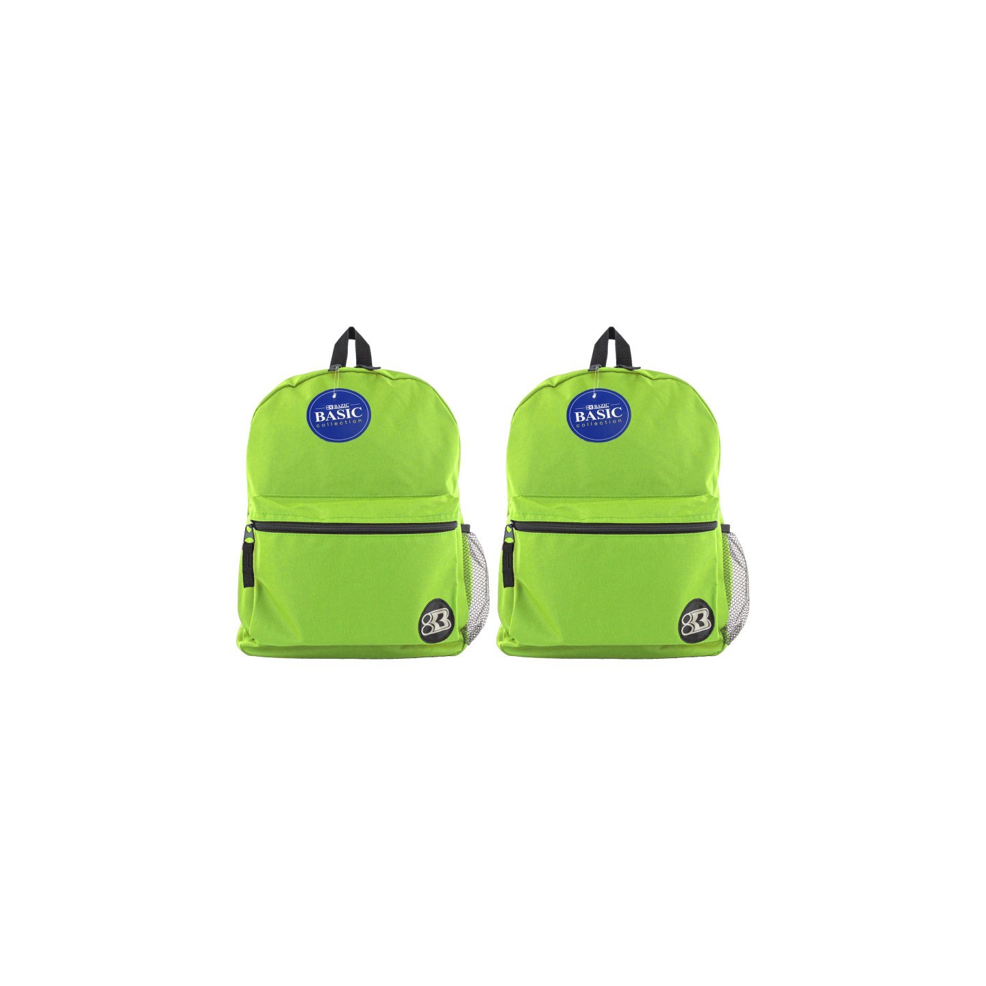 BAZIC Products® Basic Backpack, 16", Lime Green, Pack of 2