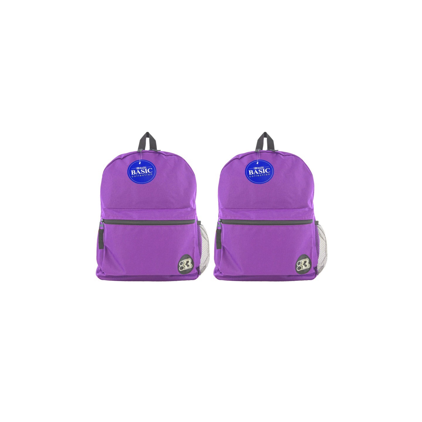 BAZIC Products® Basic Backpack 16" Purple, Pack of 2