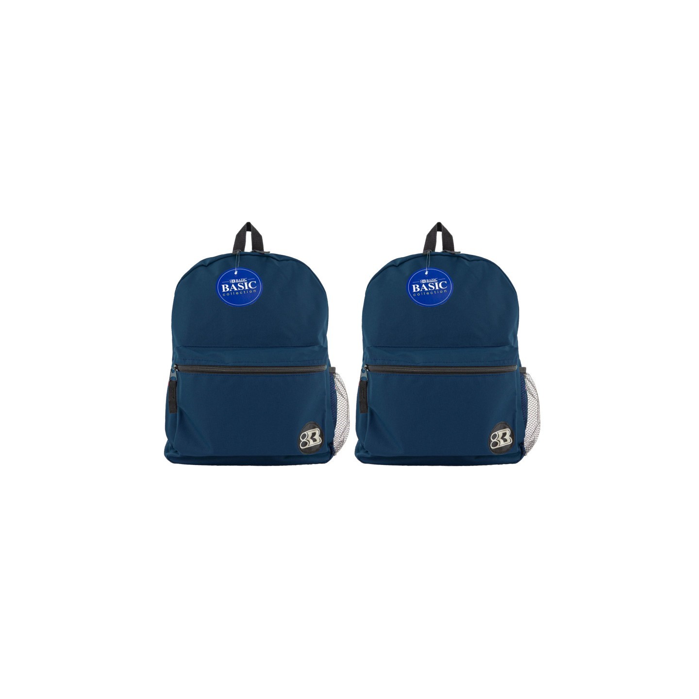 BAZIC Products® 16" Basic Backpack, Navy Blue, Pack of 2