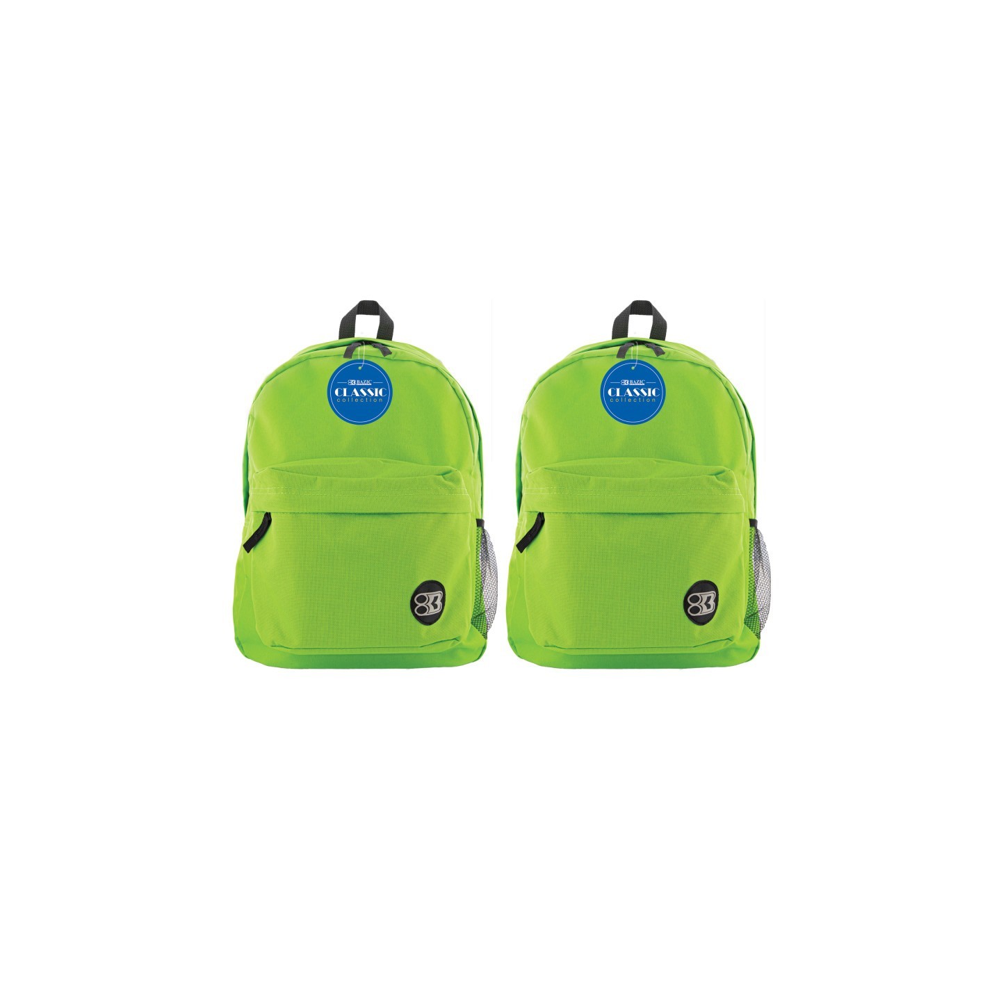 BAZIC Products® Classic Backpack 17" Lime Green, Pack of 2