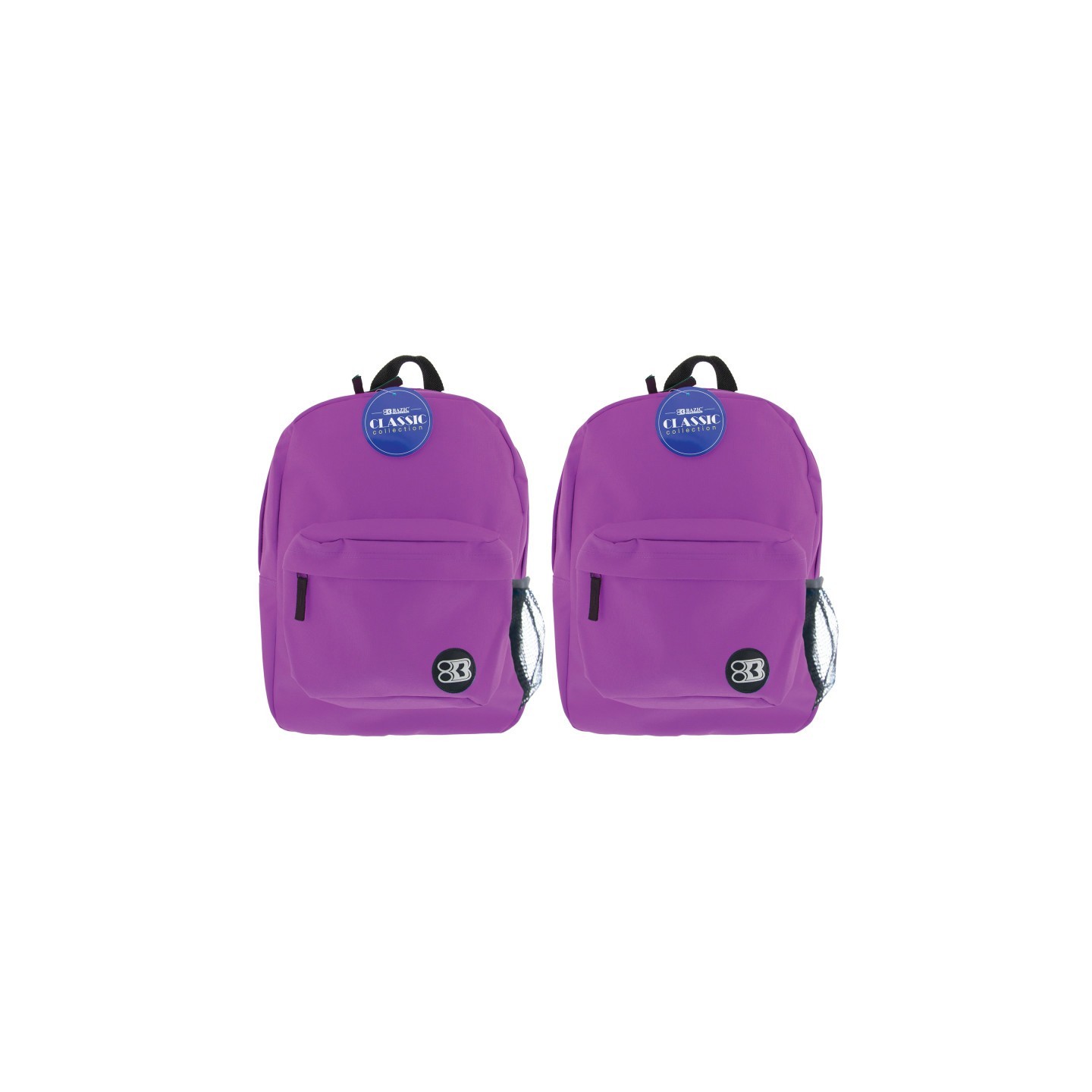 BAZIC Products® Classic Backpack 17" Purple, Pack of 2