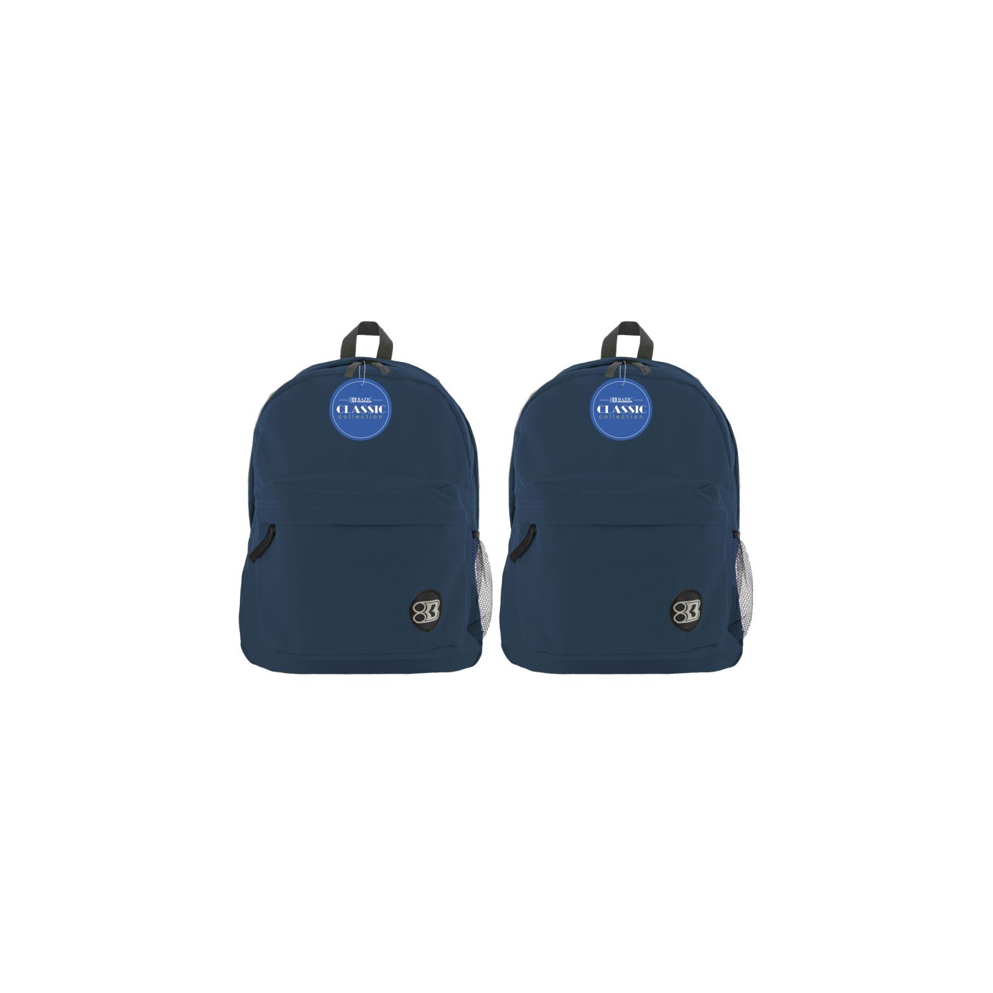 BAZIC Products® 17" Classic Backpack, Navy Blue, Pack of 2