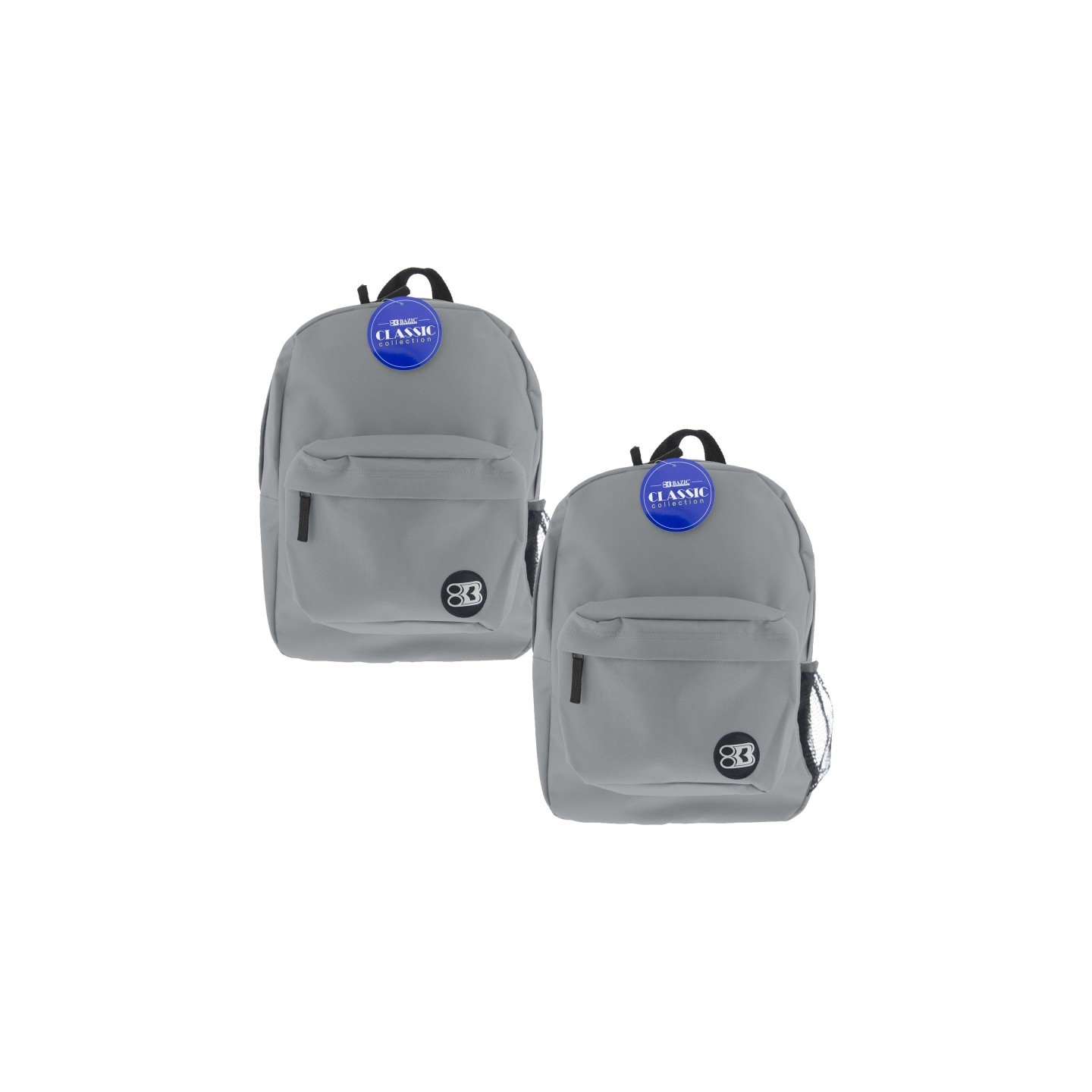BAZIC Products® 17" Classic Backpack, Gray, Pack of 2
