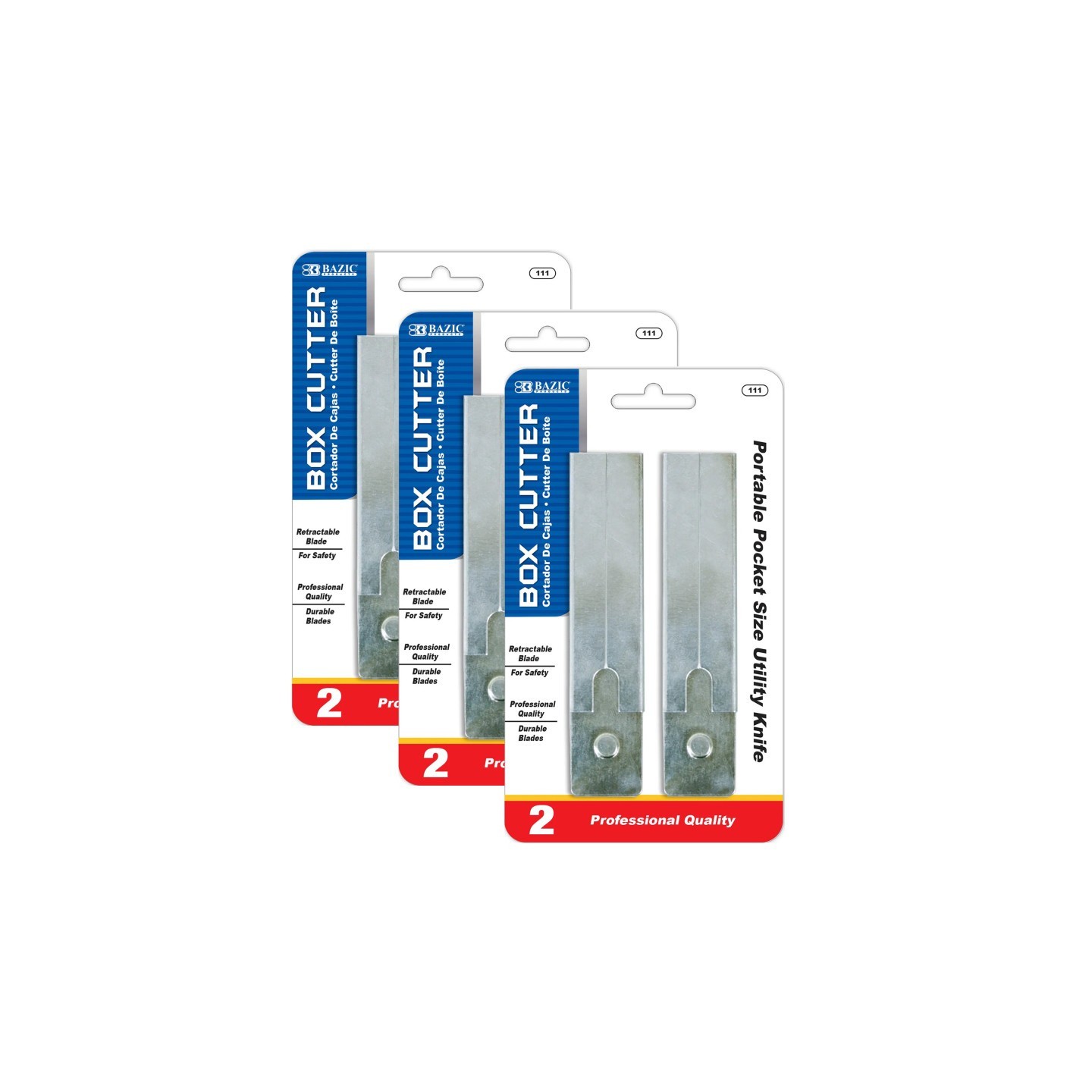 BAZIC Products® Carton Cutters, Set of 2 Per Pack, Pack of 3