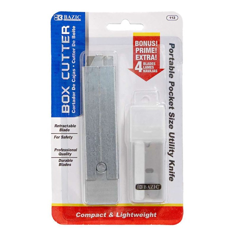 BAZIC Products® Carton Cutters with 4 Replacement Blades