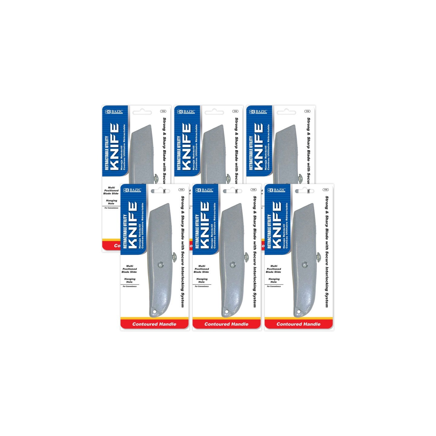 BAZIC Products® Multipurpose Utility Knife, Pack of 6