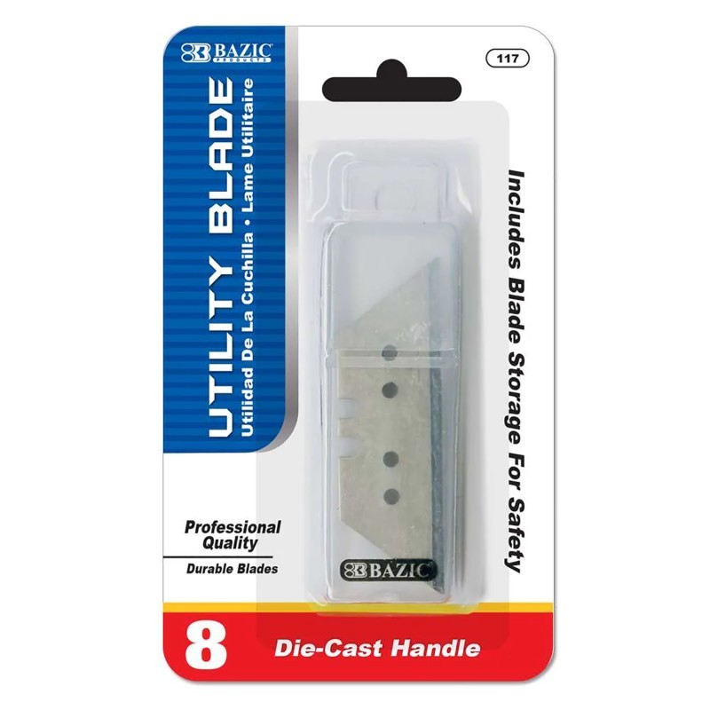 BAZIC Products® Utility Knife Replacement Blades, 8 Per Tube