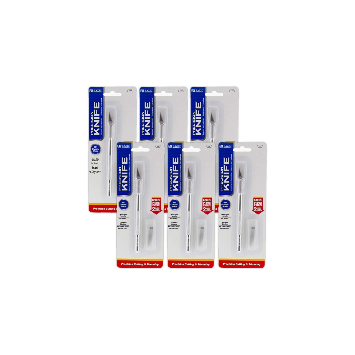 BAZIC Products® Precision Knife with Replacement Blades, Pack of 6
