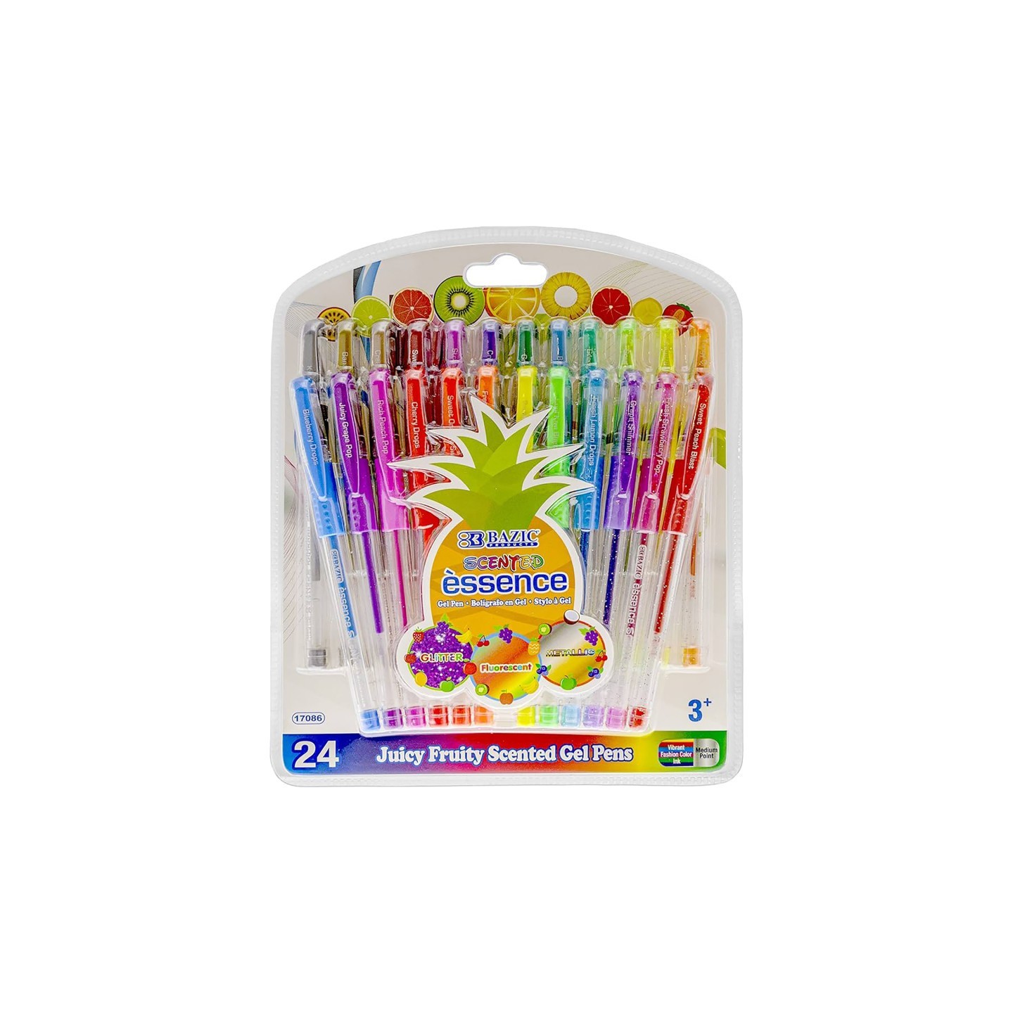 BAZIC Products® Essence Gel Pen with Cushion Grip, Scented, Box of 24