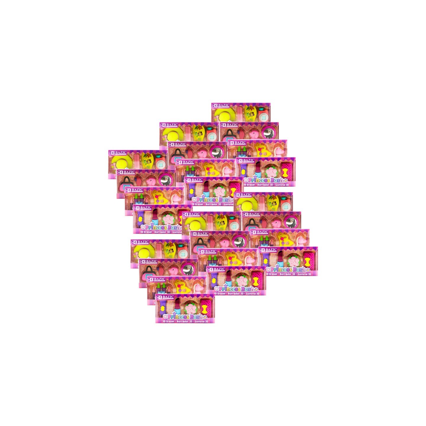 BAZIC Products® Princess Bash 3D Eraser Sets, 4 Per Set, 24 Sets