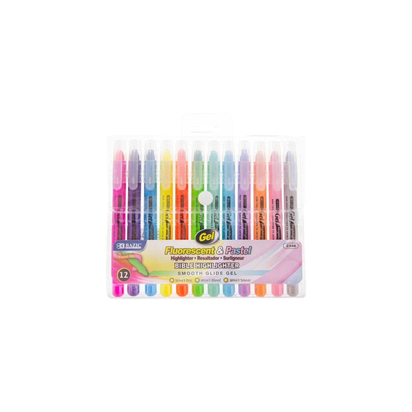 BAZIC Products® Gel Highlighter, Pack of 12