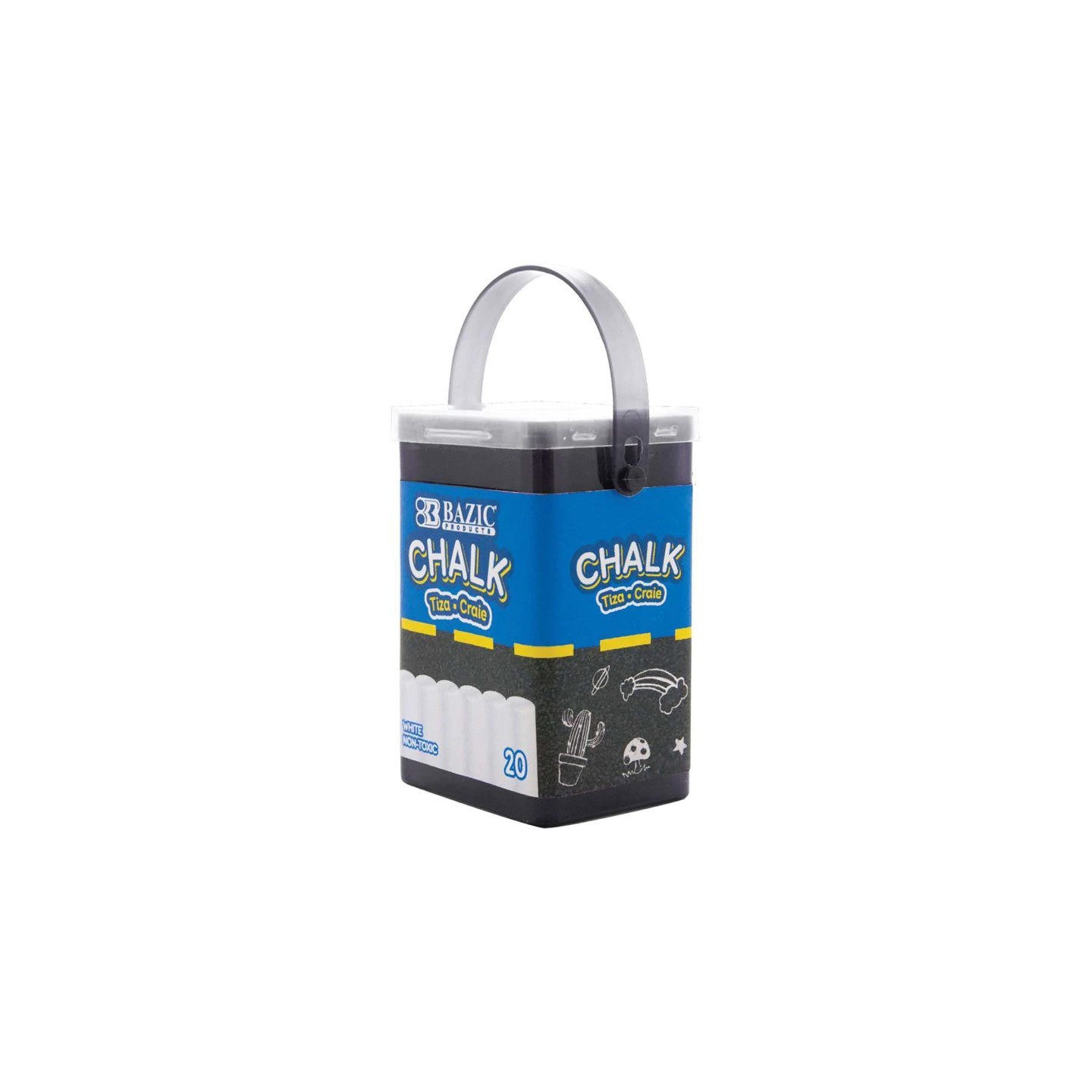 BAZIC Products® White Chalk, 20/Bucket