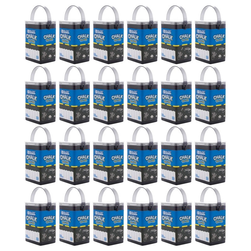 BAZIC Products® White Chalk, 20 Per Bucket, 24 Buckets