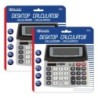BAZIC Products® 12-Digit Dual Power Desktop Calculator with Adjustable Display, Pack of 2