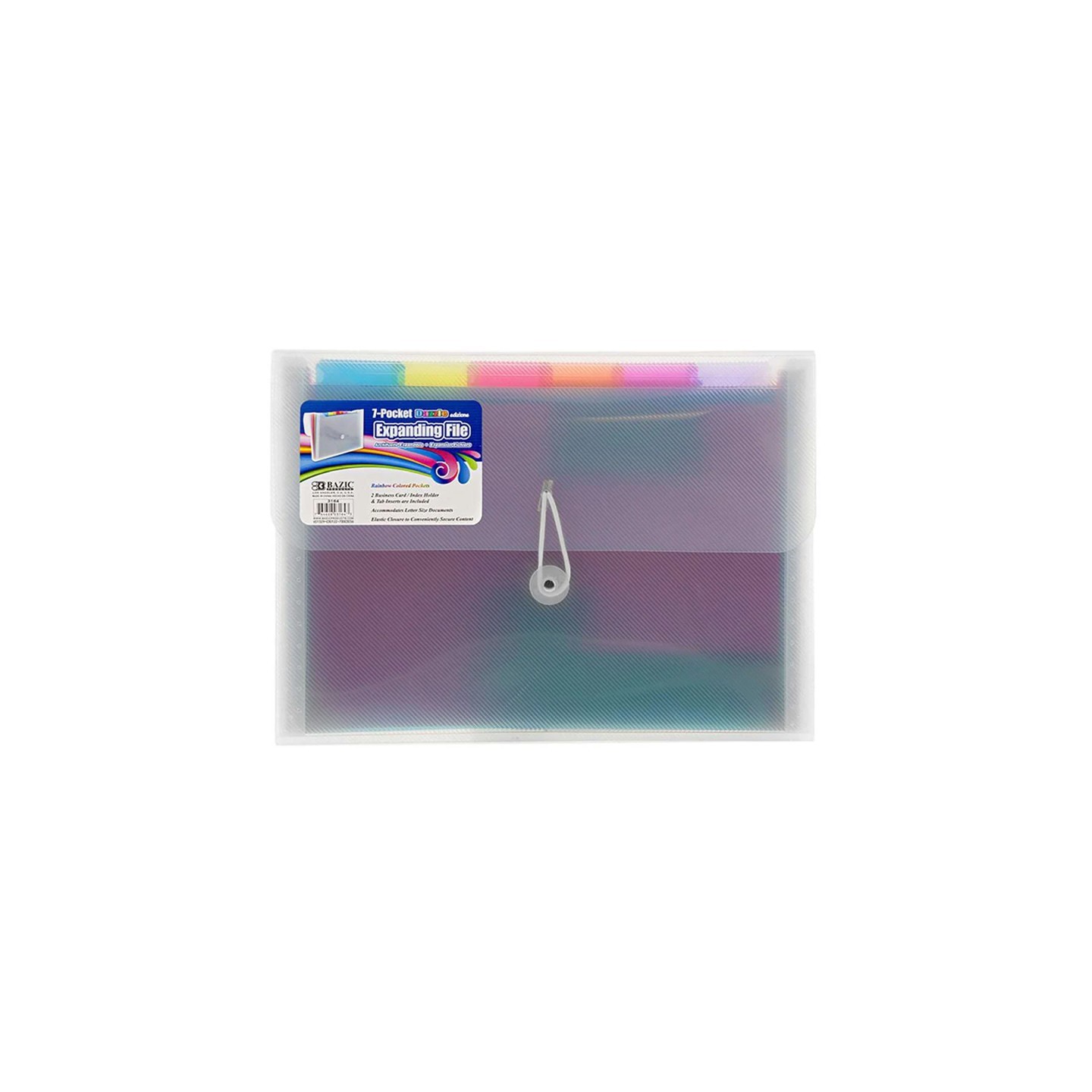 BAZIC Products® Rainbow 7-Pocket Letter Size Poly Expanding File