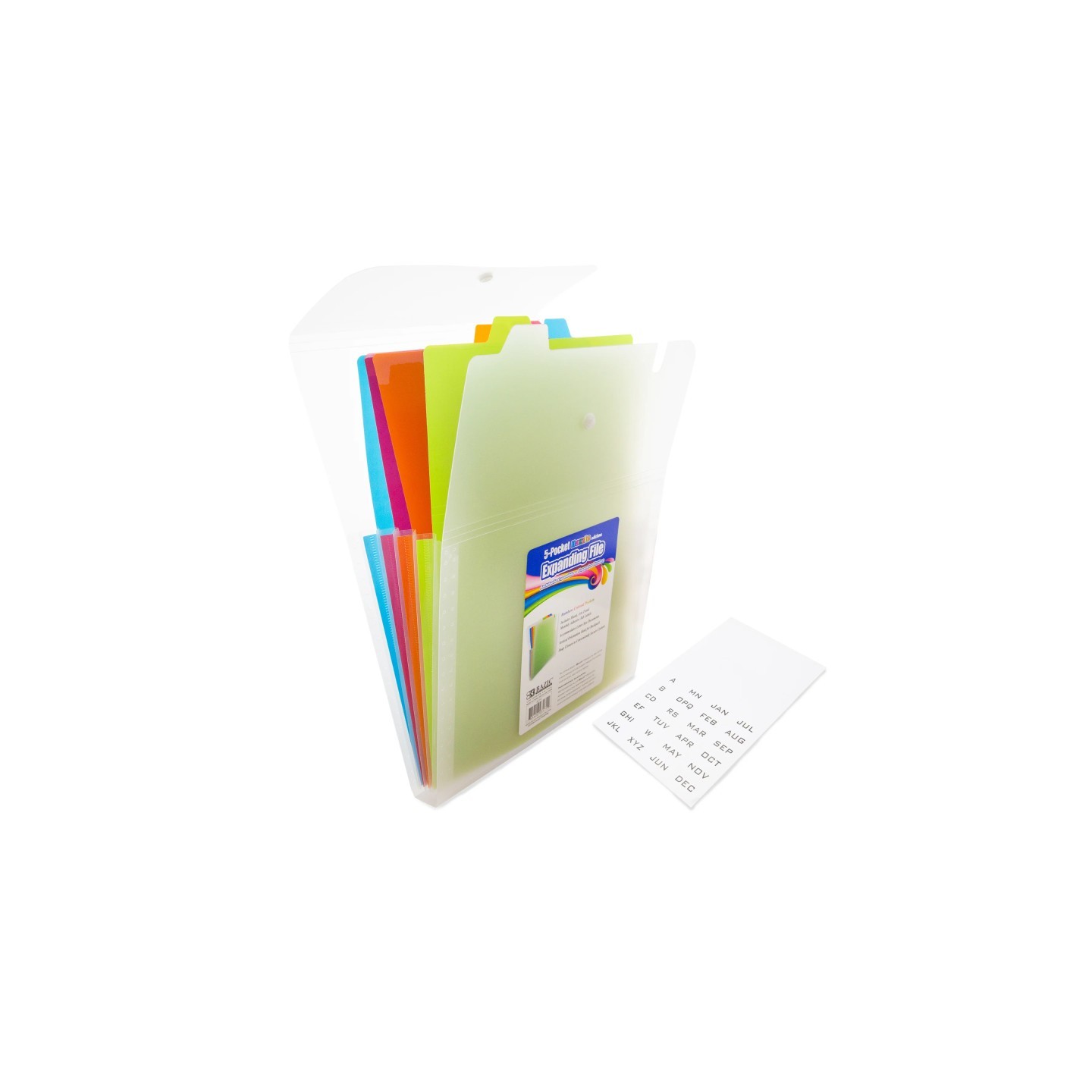 BAZIC Products® 5-Pocket Letter Size Vertical Poly Expanding File